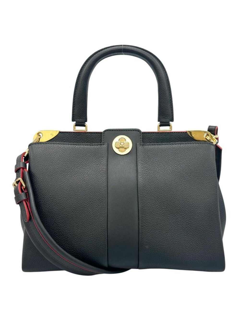 Louis Vuitton Astrid Handbag Leather Black 2-Way